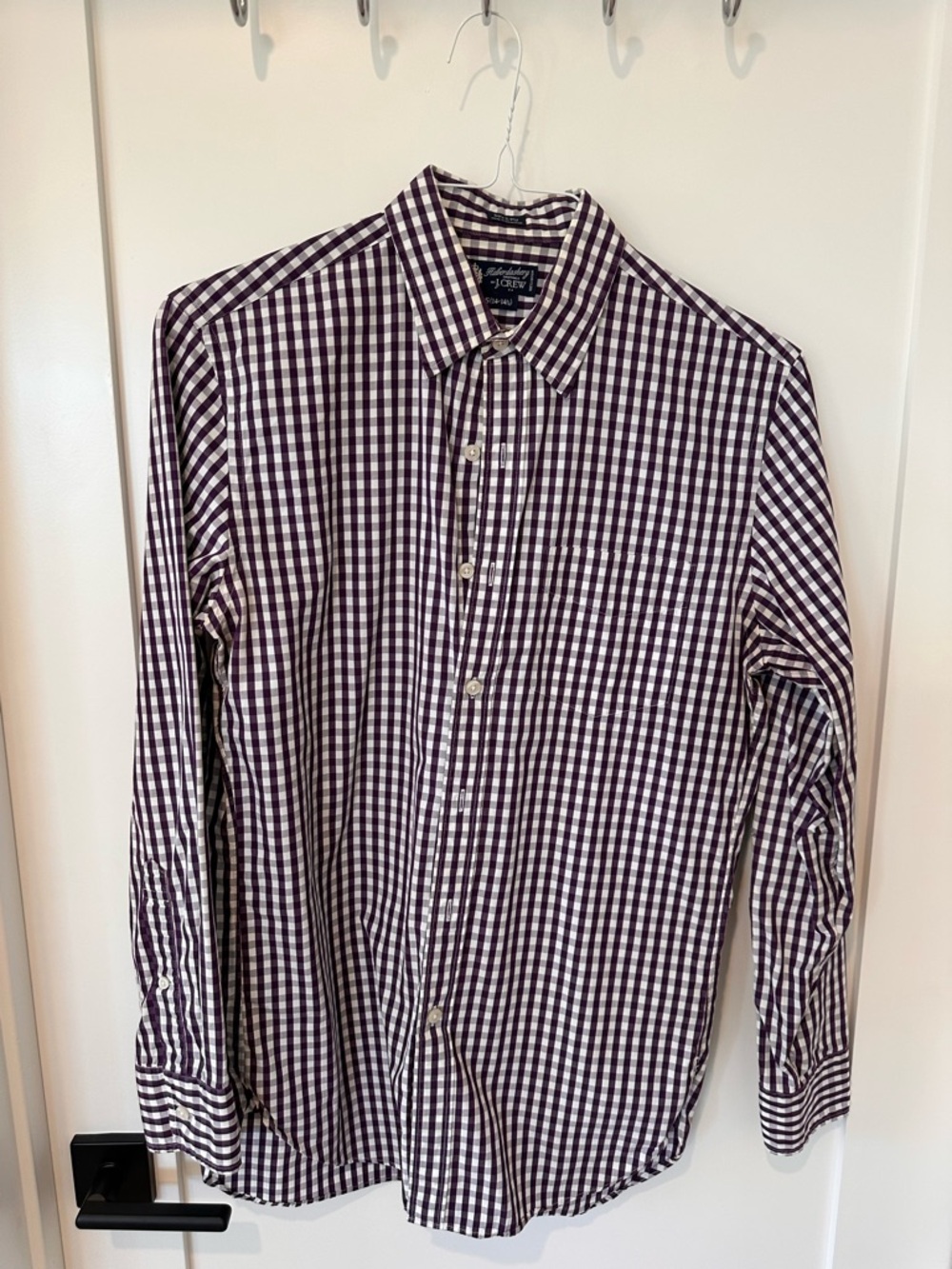 Jcrew Men's Checked Button-Down Shirt - Purple/White